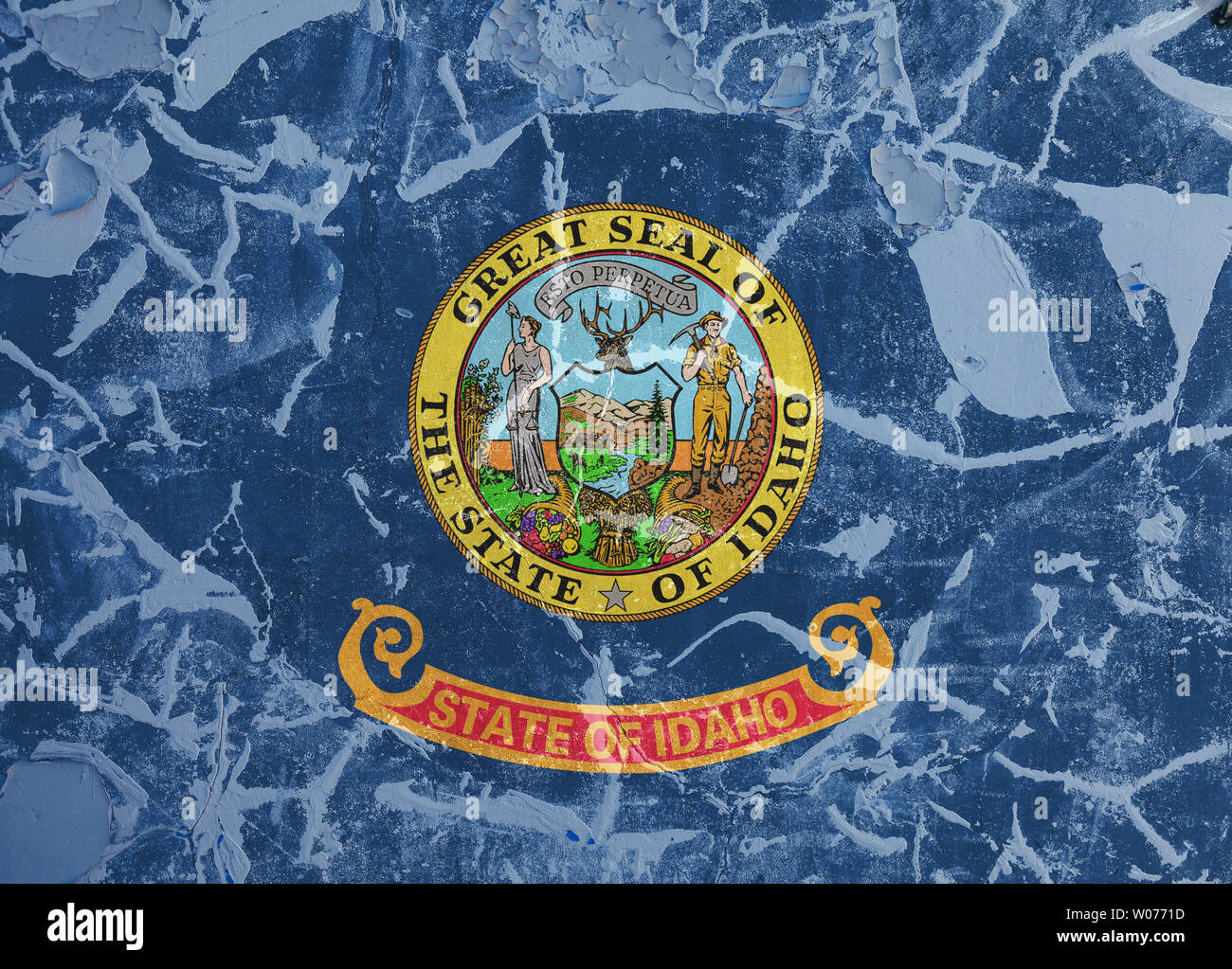La Bandera Nacional De Idaho En El Estado Estadounidense Contra