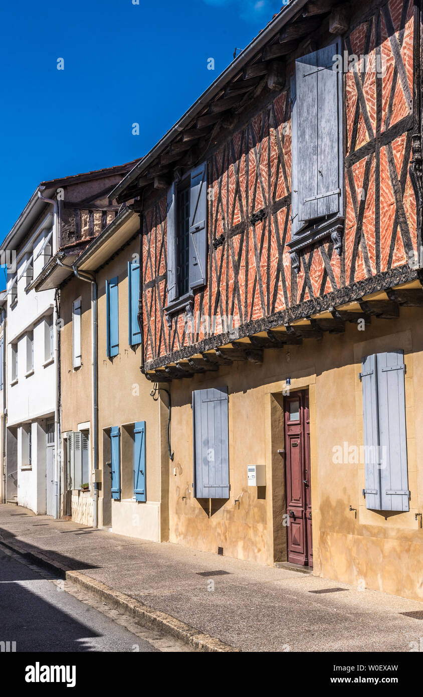 Francia, Gers, Marciac, casa medieval (Saint James Way) Foto de stock