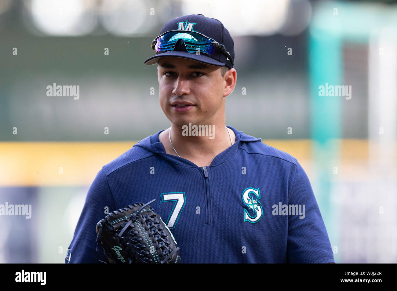 Agosto 10, 2018: Seattle Mariners segundo baseman Dee Gordon (9) durante un  partido de béisbol de las Grandes Ligas entre los Astros de Houston y los  Mariners de Seattle en 1970 noche