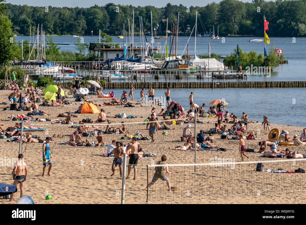 Strandbad Müggelsee, Sommer 2019, Berlín, Alemania Köpenik Foto de stock