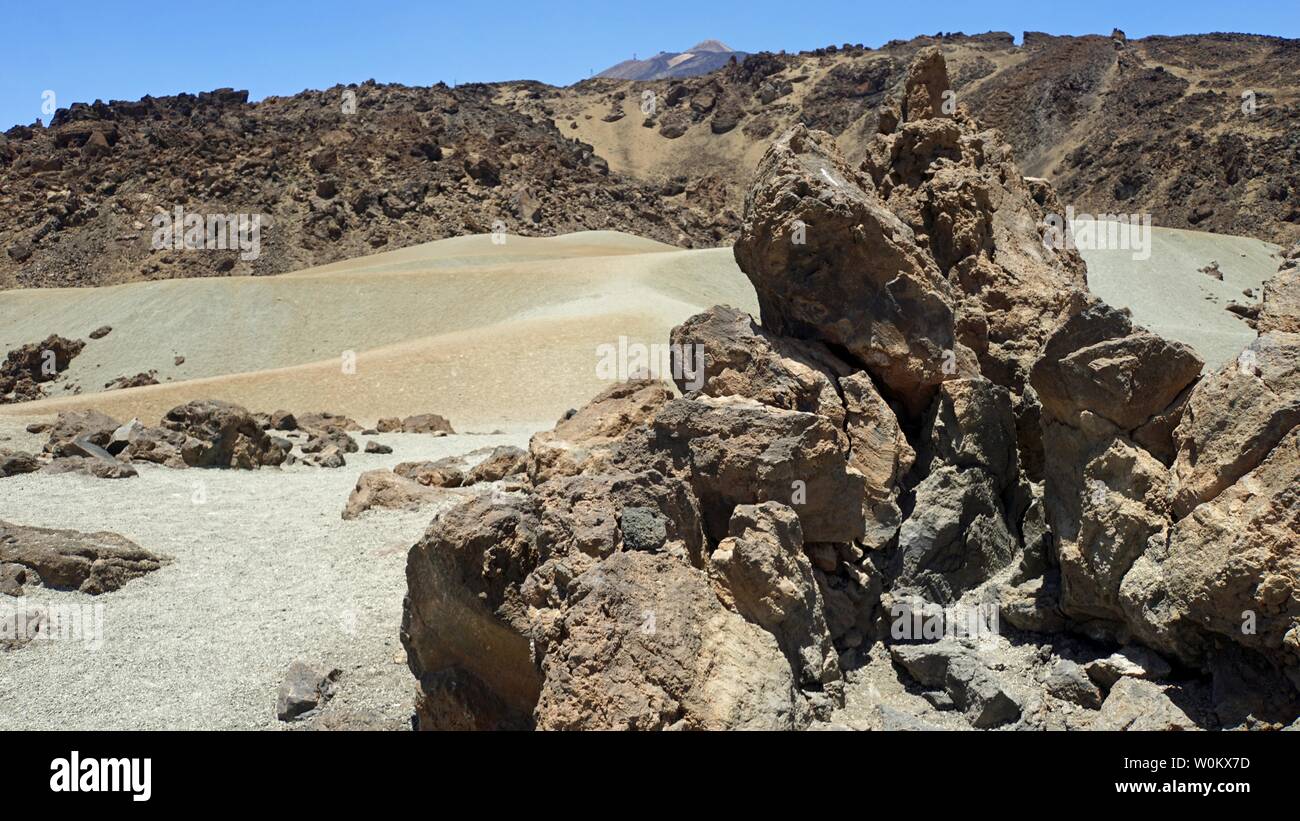 Áspera de landscpae volcánico Teide en Tenerife Foto de stock