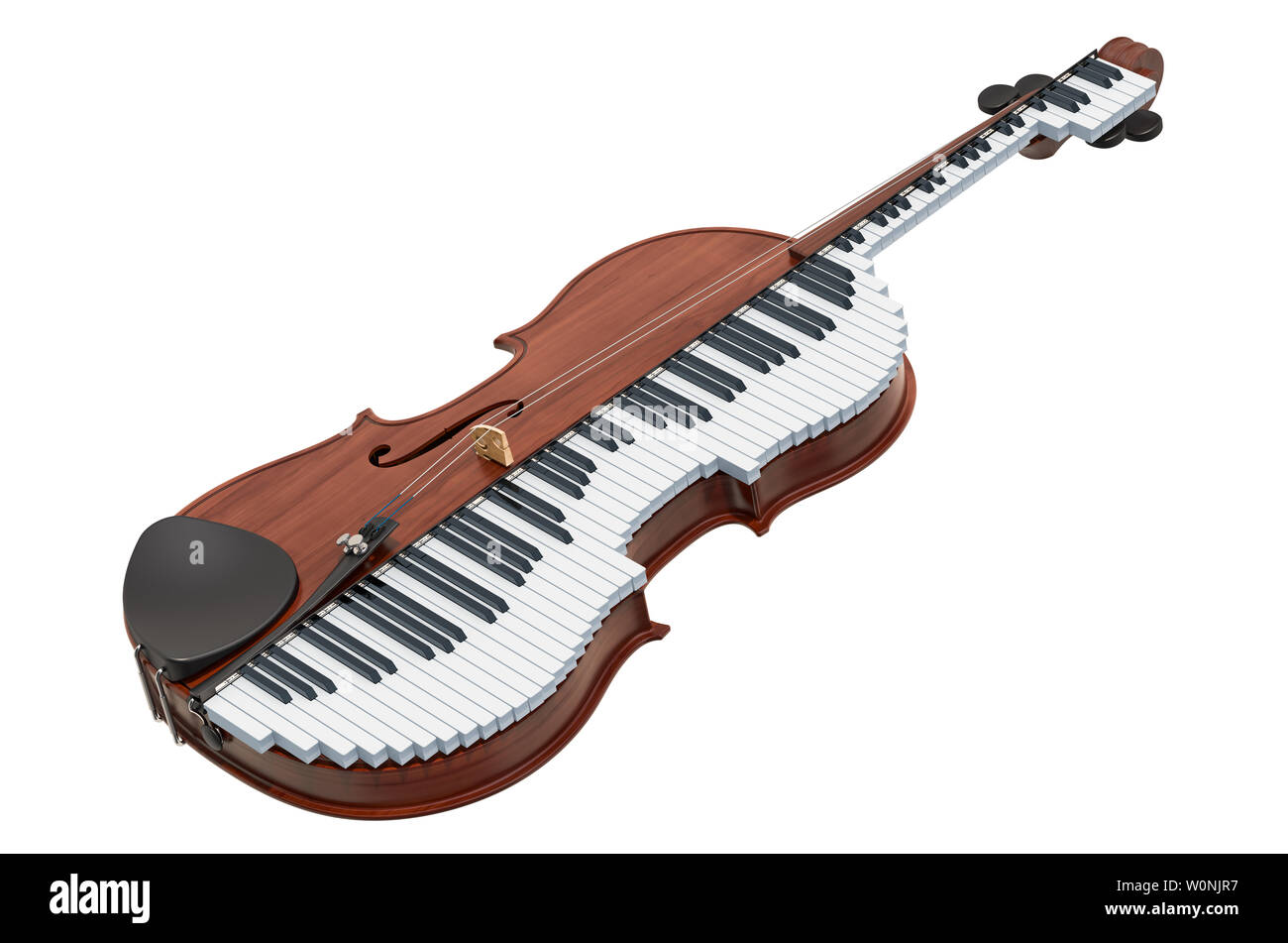 Música clásica concepto duet. Violín y piano, 3D rendering aislado sobre  fondo blanco Fotografía de stock - Alamy