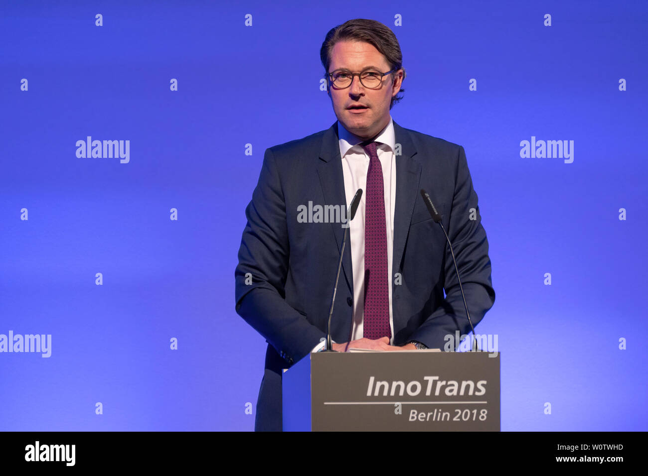 InnoTrans 2018 - Ceremonia de Apertura - Andreas Scheuer, Bundesminister für Verkehr und digitale Infrastruktur Foto de stock
