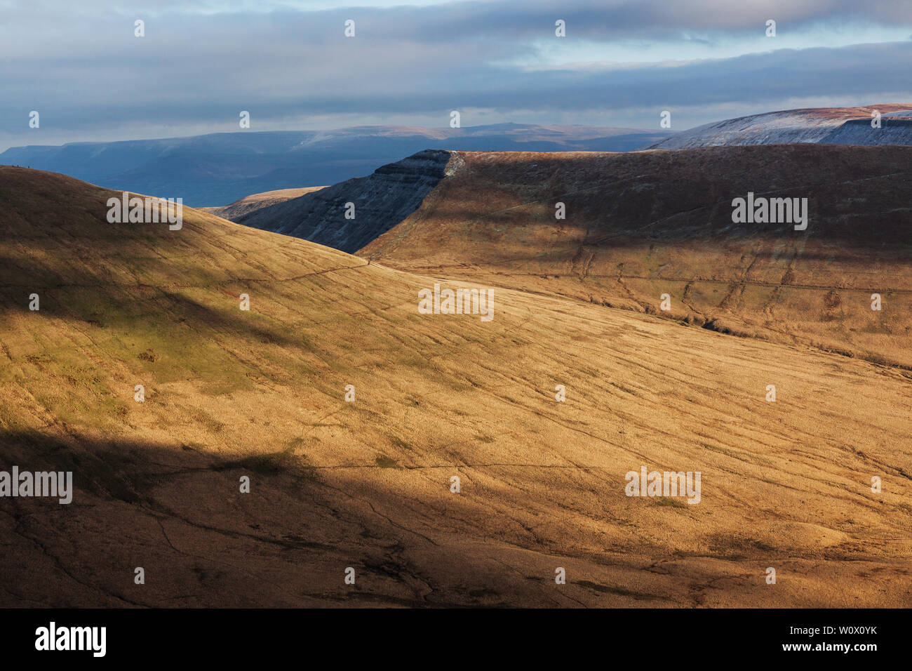 Impresionante paisaje de Brecon Beacons en Gales, Reino Unido Foto de stock