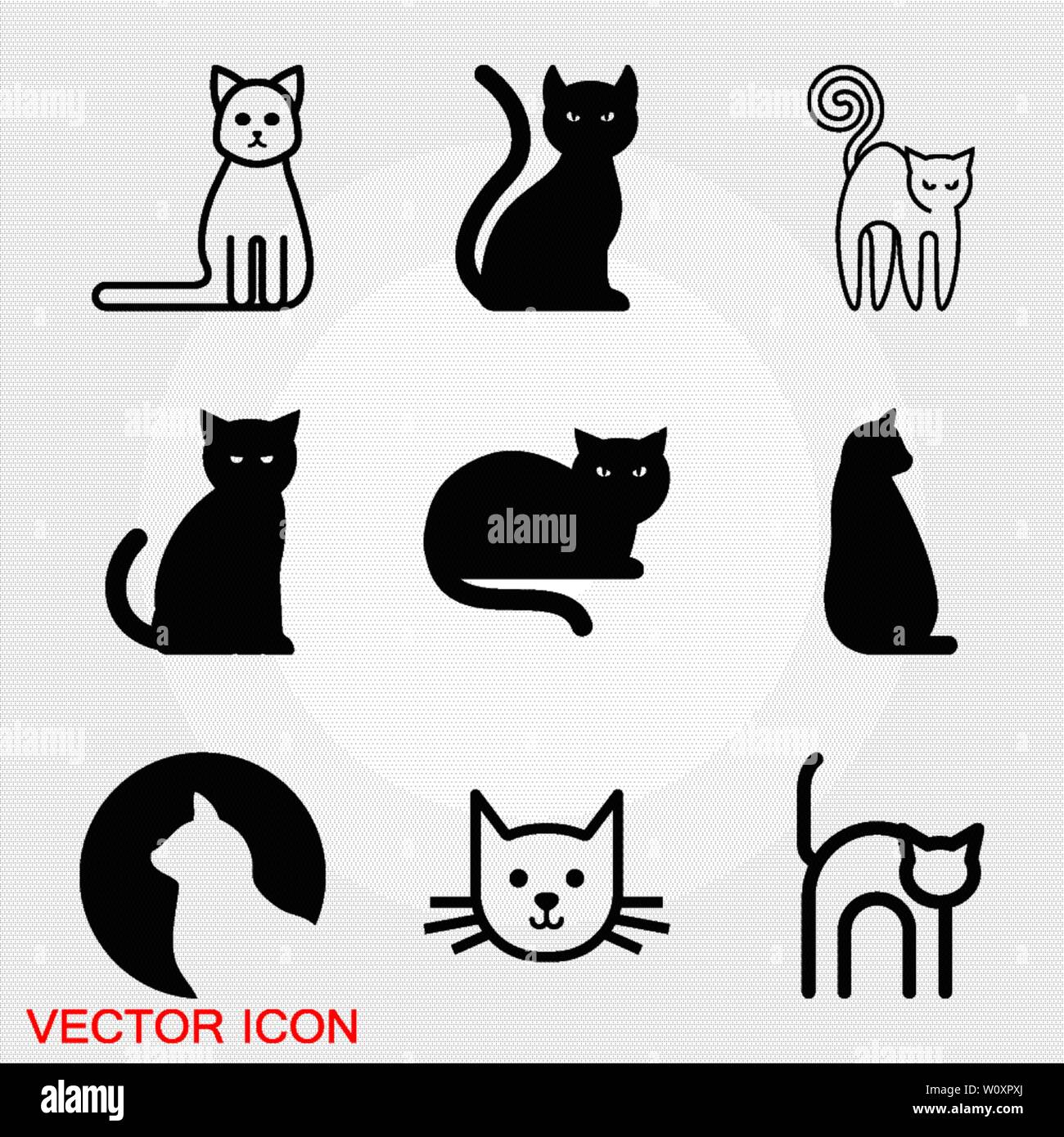 Icono de gato. Diseño de logotipo plantilla vectorial estilo plano.Home  clínica veterinaria pet store Logotype concepto icono Imagen Vector de  stock - Alamy
