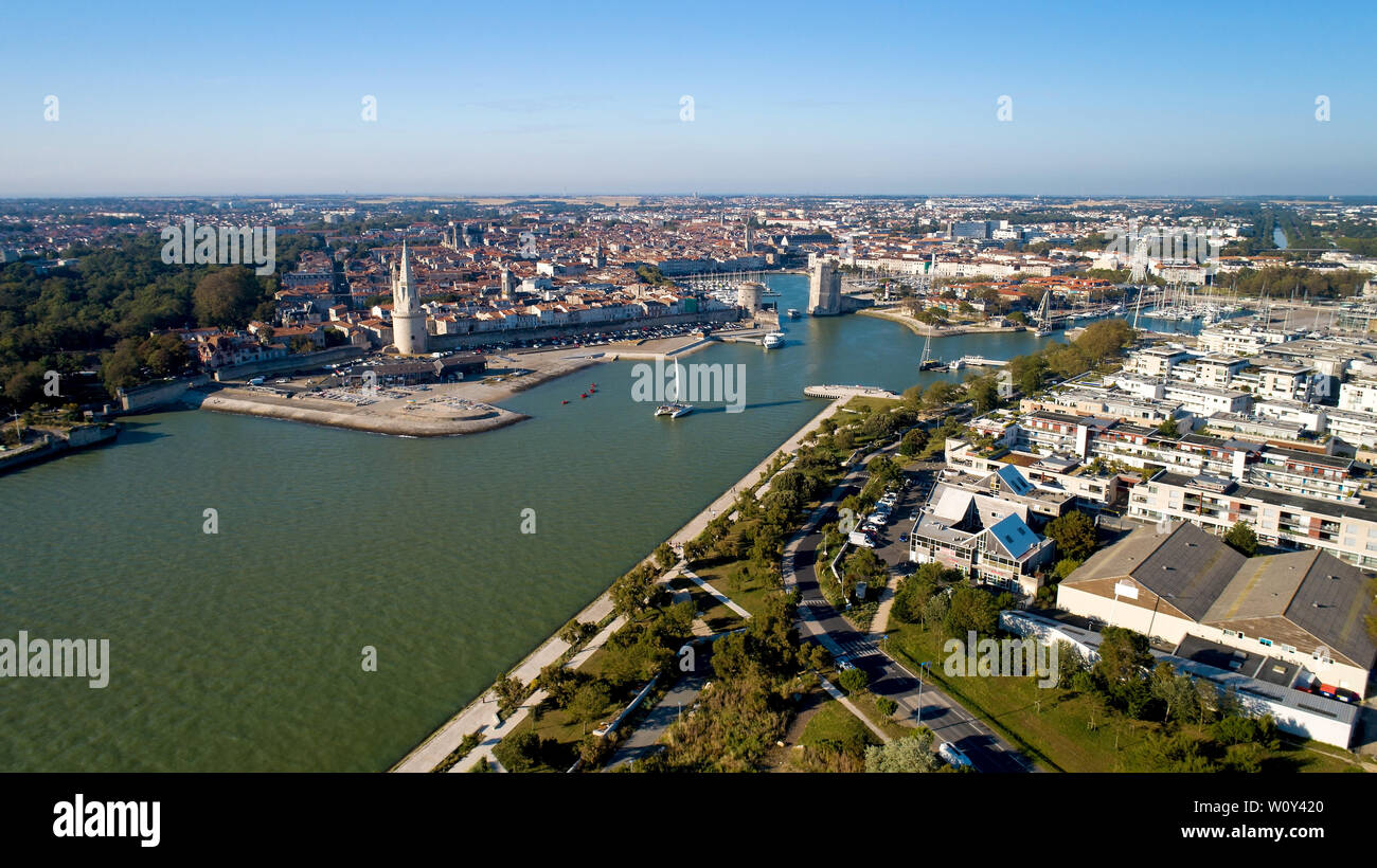 Vista aérea de la ciudad de La Rochelle Charente Maritime Foto de stock