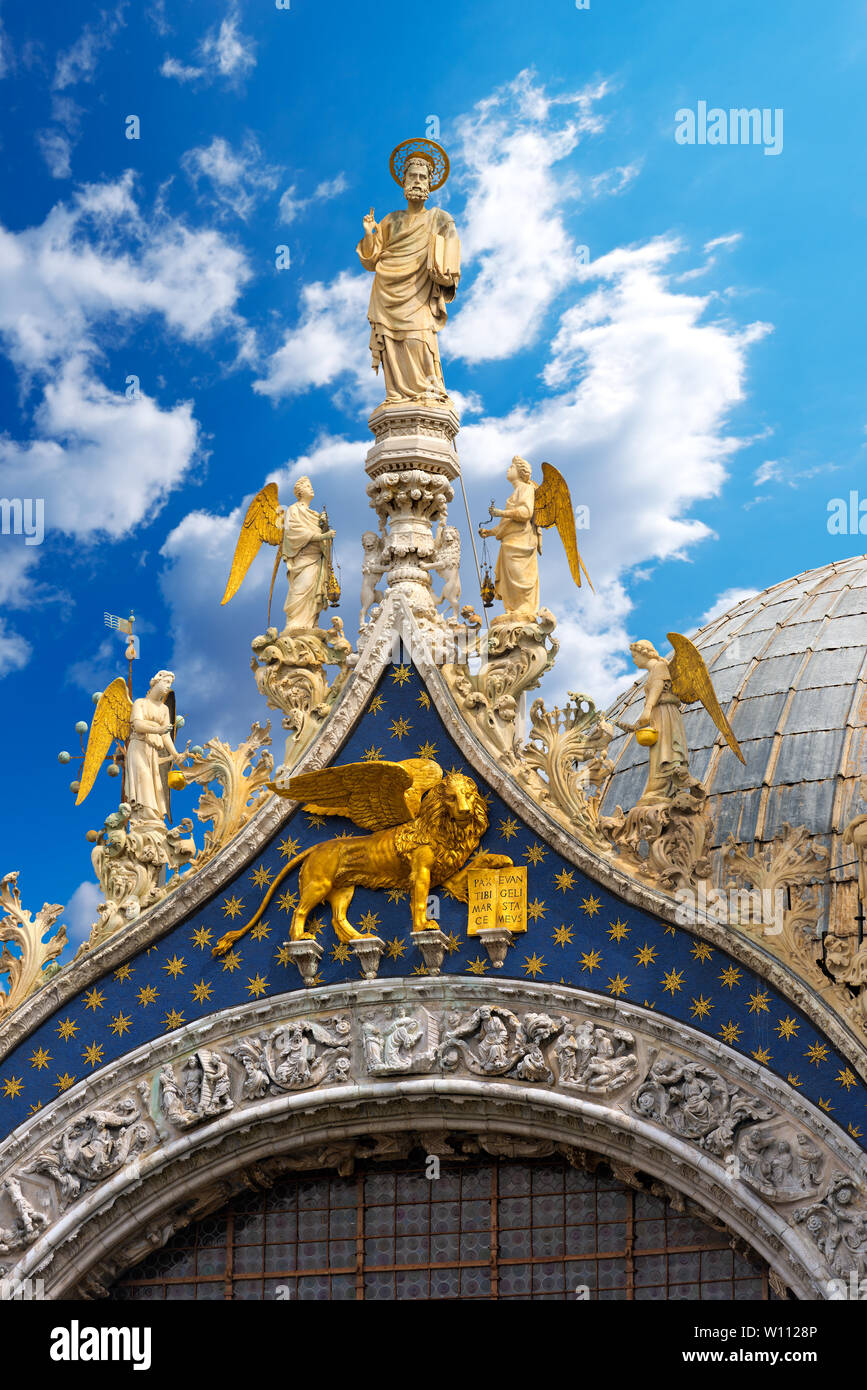 Catedral y de la basílica de San Marcos (St. El evangelista san Marcos), Venecia, sitio del patrimonio mundial de la UNESCO, Véneto, Italia, Europa Foto de stock