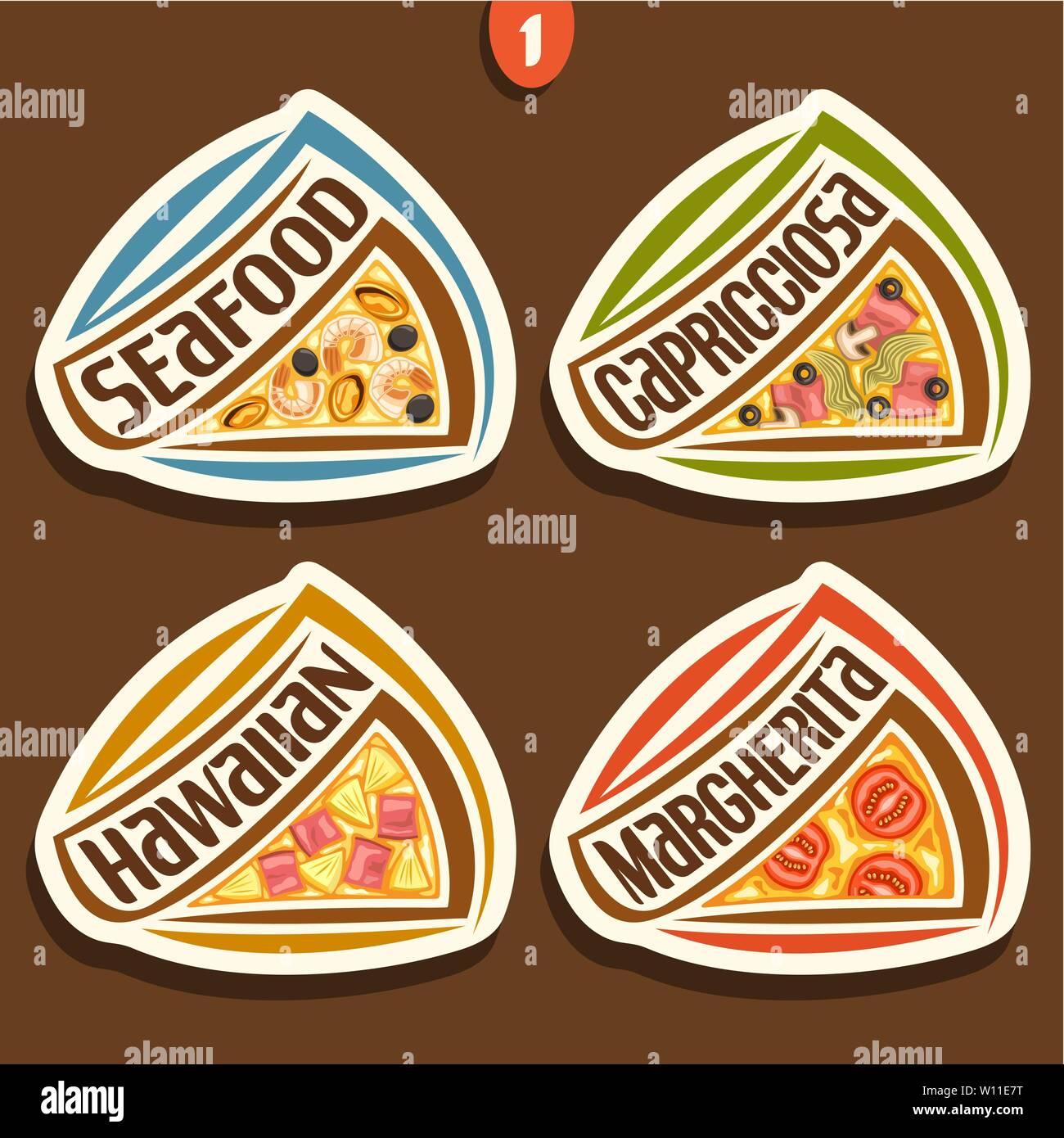 Señales Vectoriales para pizza Ilustración del Vector