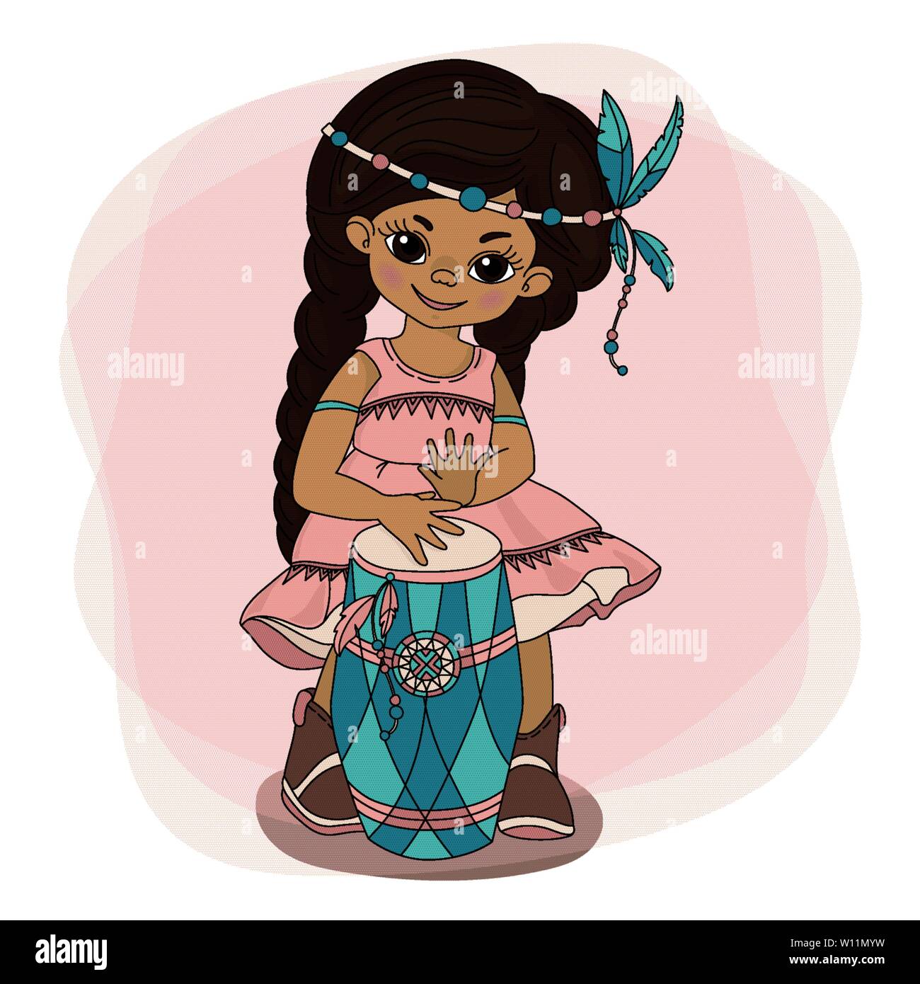 Pocahontas Tambor Indio Piel Roja Nativa Americana Princess