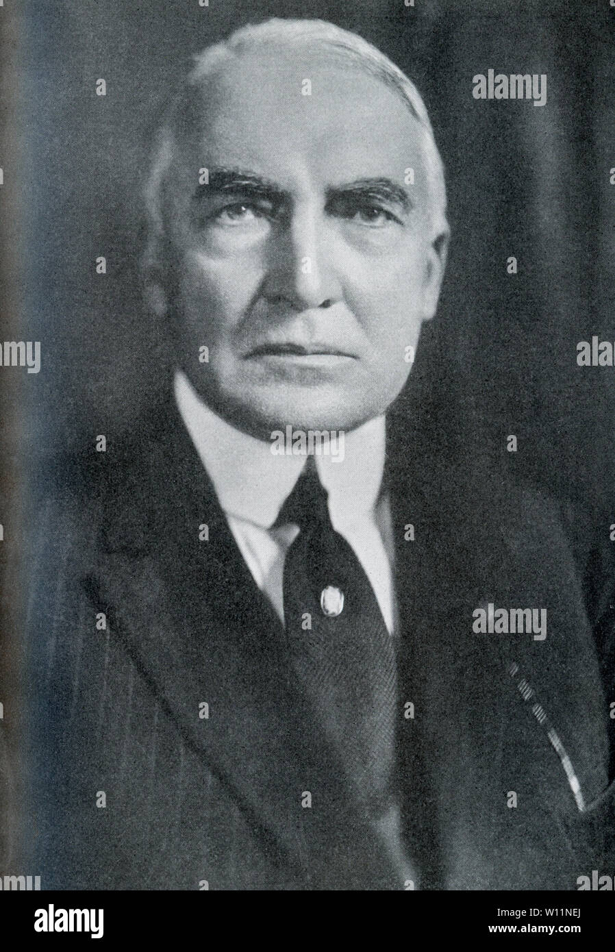 Esta foto data de 1920 y muestra el 29º Presidente de los Estados Unidos, Warren Gamaliel Harding, quien sirvió como presidente a partir de 1921-1923. Foto de stock