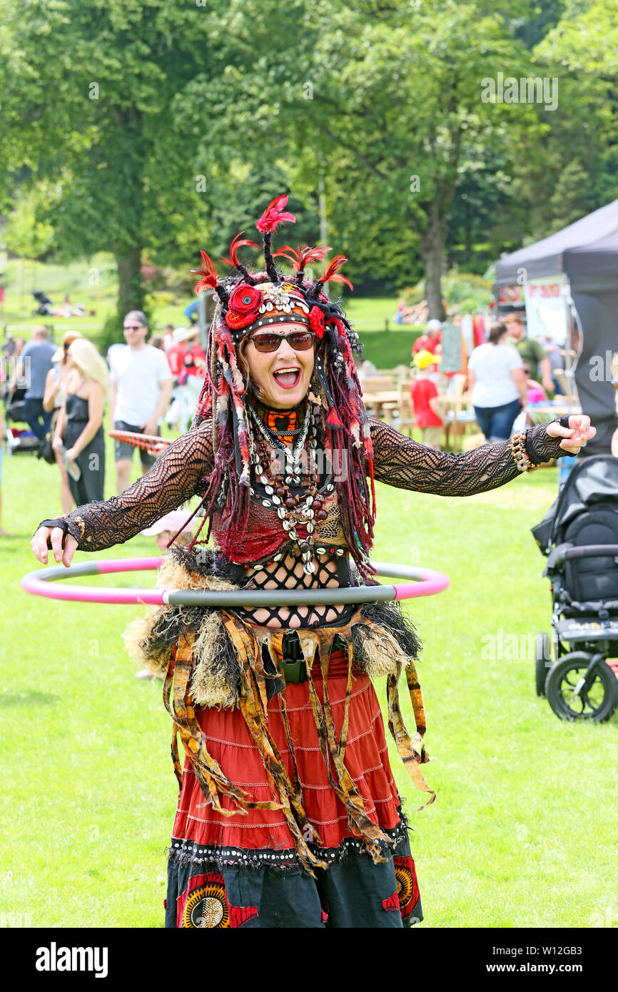 Todmorden, Yorkshire, Reino Unido. El 29 de junio, 2019. Los gitanos en Todmorden urbano Juego y Country Fair. Todmorden. Crédito: Barbara Cook/Alamy Live News Foto de stock