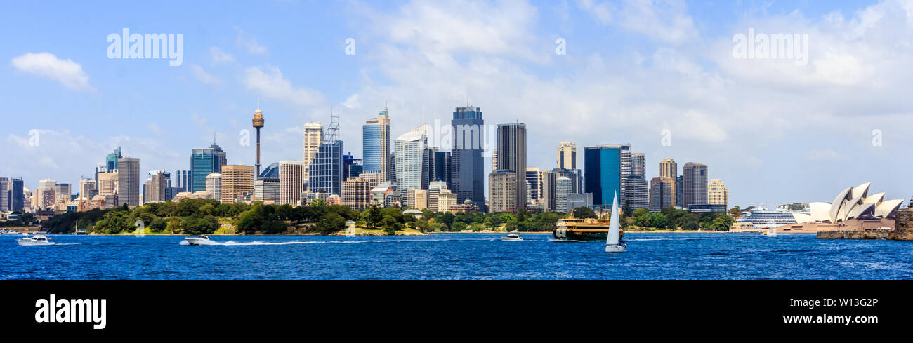 Panorama del Distrito Central de Negocios de Sydney, Australia Foto de stock