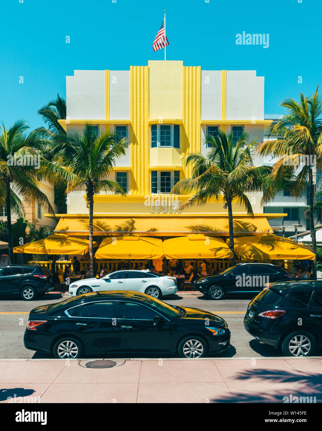 Leslie Hotel en Miami South Beach, Florida, EE.UU. Foto de stock
