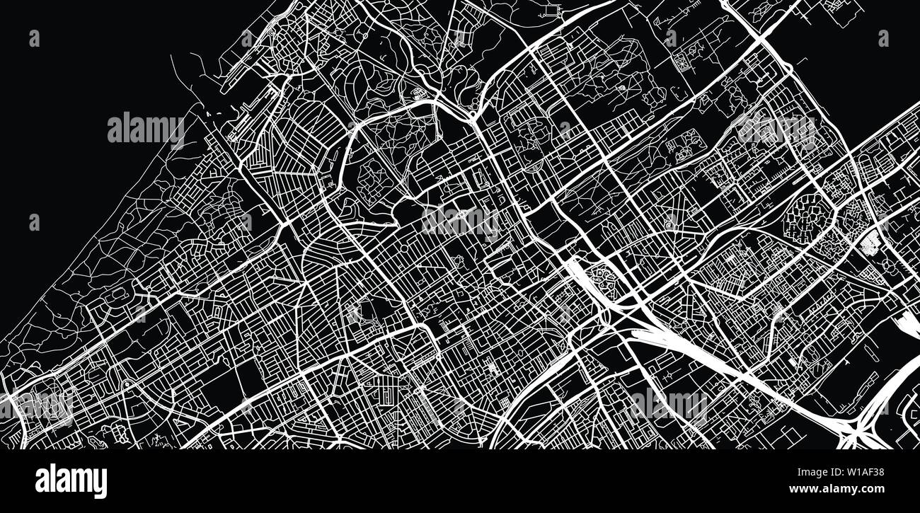 Vector urbano mapa de la ciudad de La Haya, Países Bajos Ilustración del Vector