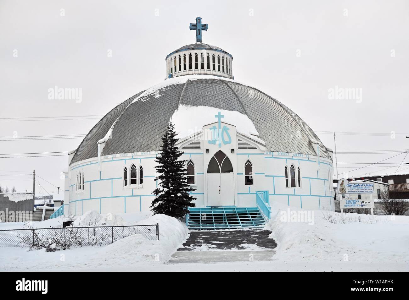 Igloo Igloo Iglesia, Iglesia, Inuvik, Northwest Territories, Canadá Foto de stock