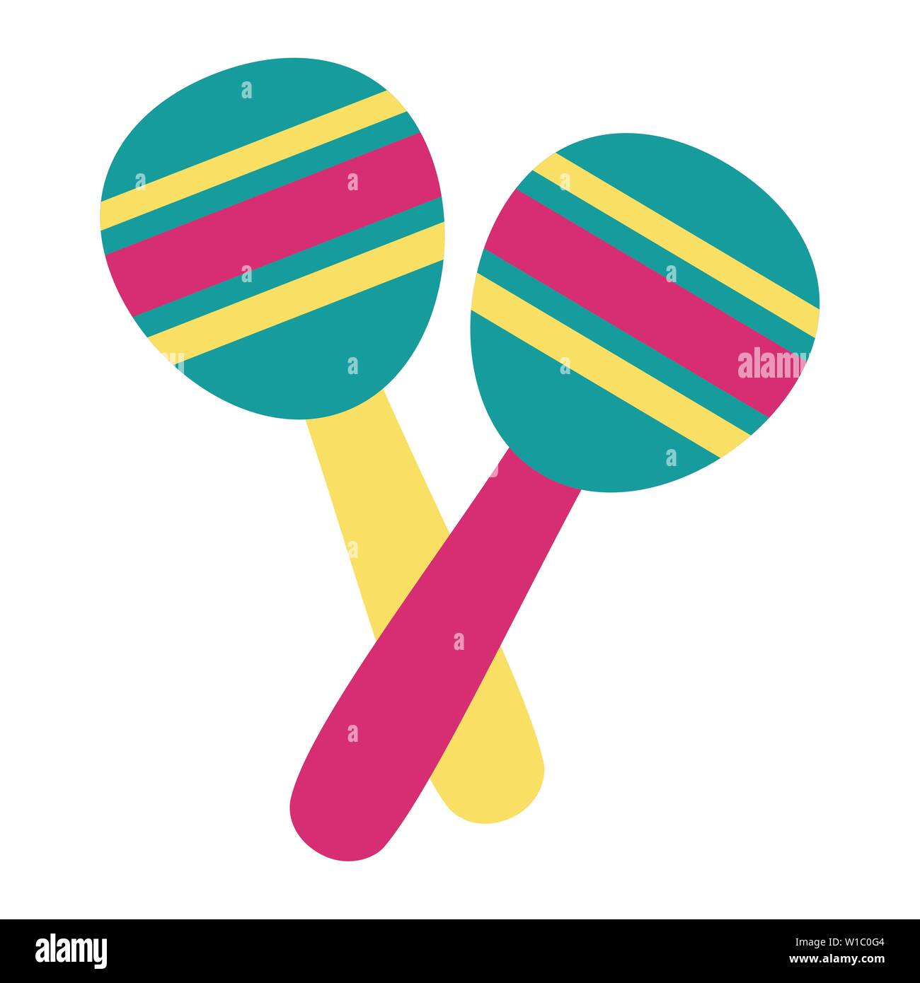 Las maracas instrumento music festival sobre fondo blanco ilustración