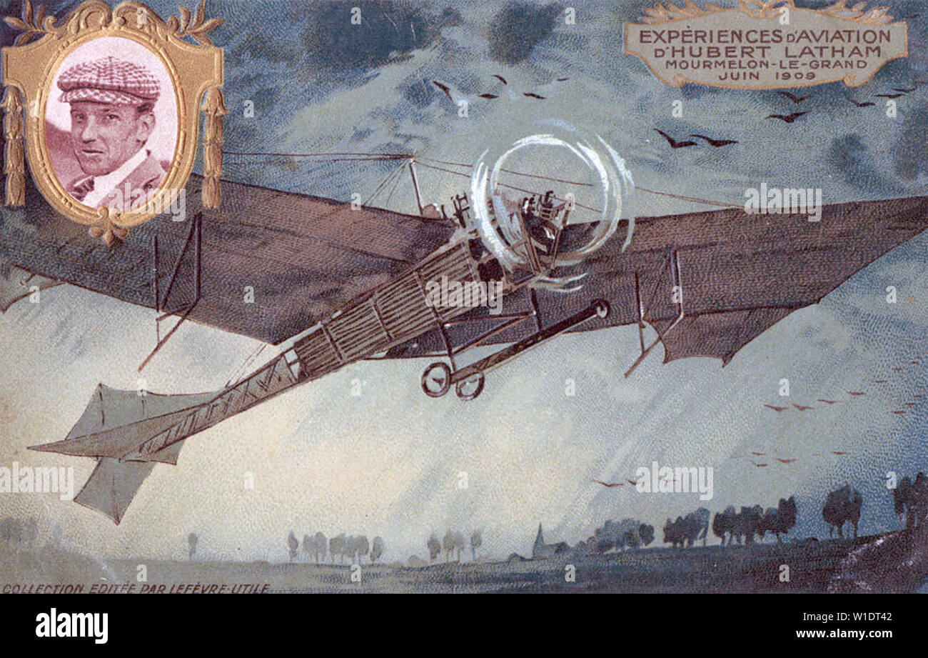 HUBERT LATHAM (1883-1912), pionero de la aviación francesa Foto de stock