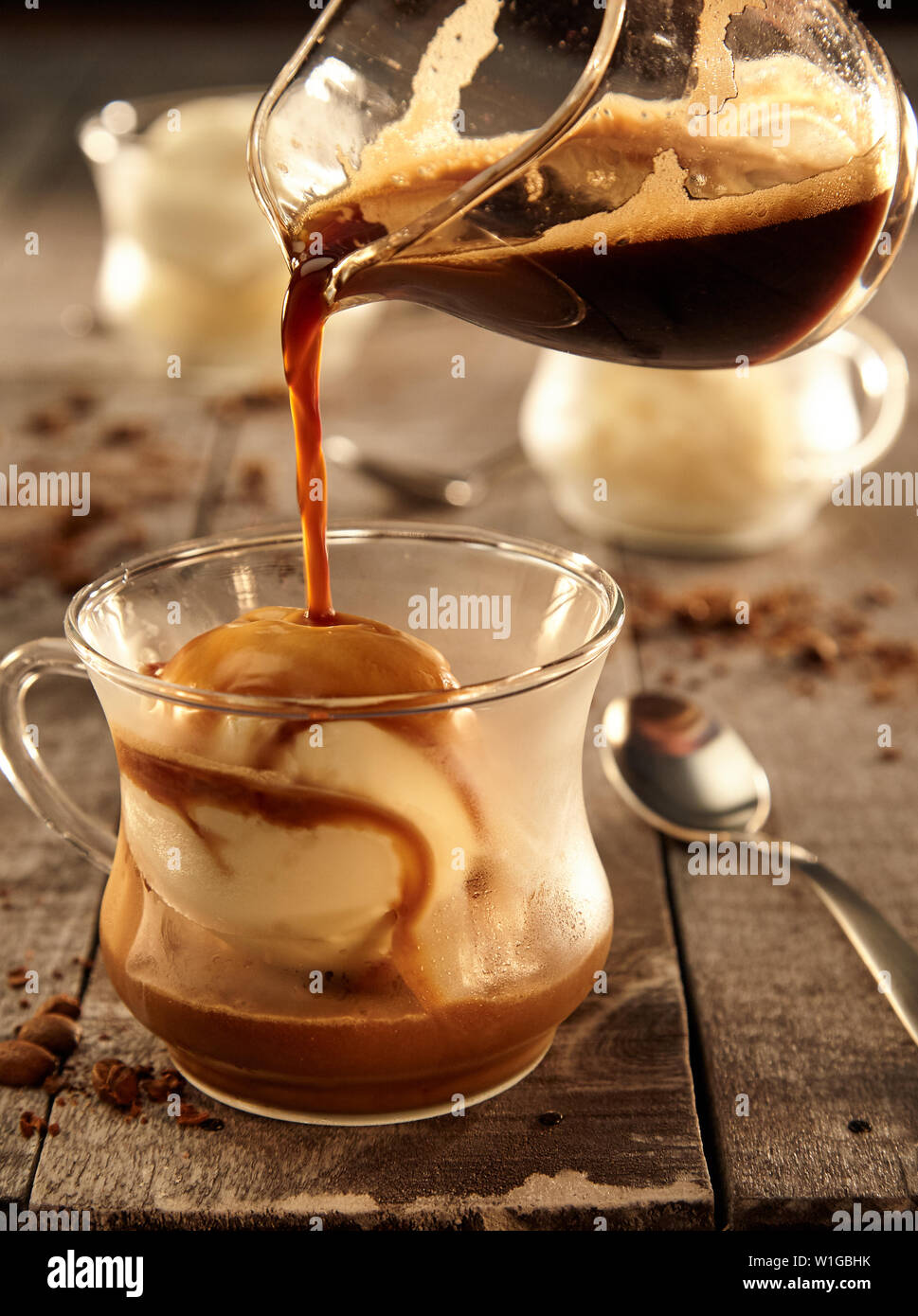 Afogato - Espresso y helado Foto de stock