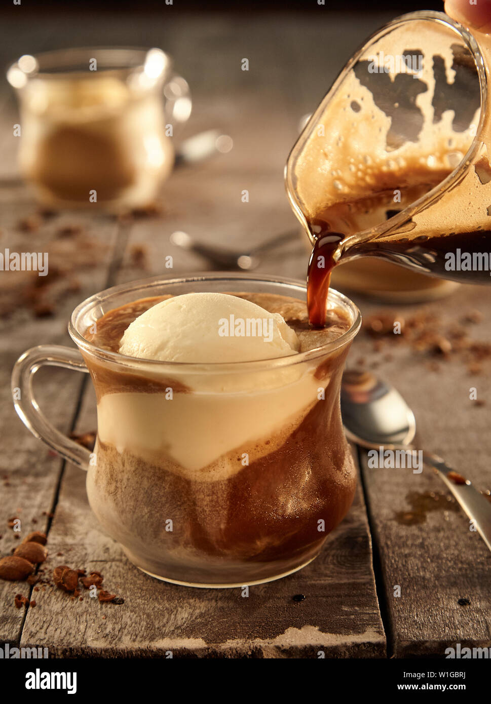 Afogato - Espresso y helado Foto de stock