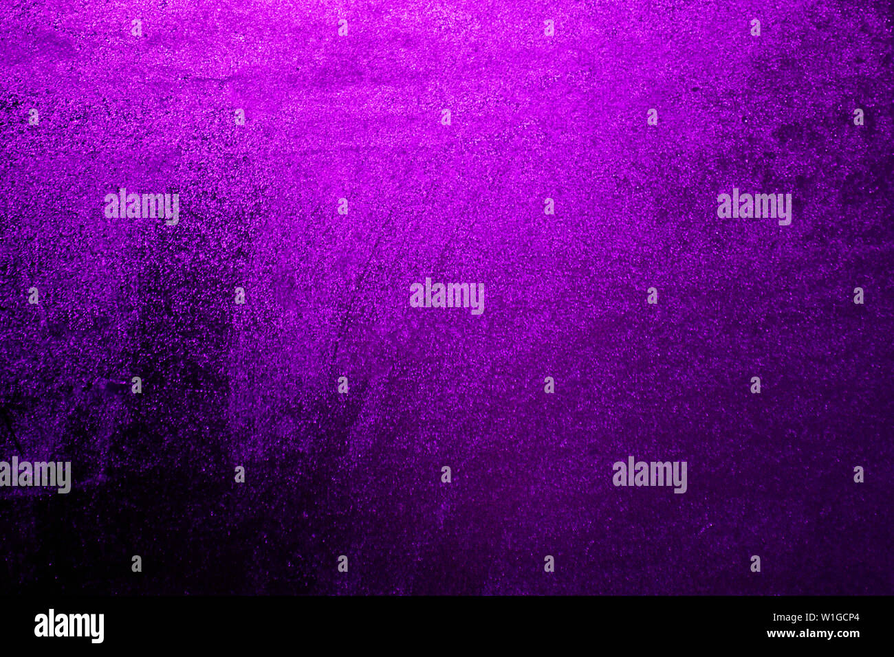 Gotas de flujo de agua en el fondo de la ventana de un color púrpura oscuro.  Las luces de fondo de color púrpura oscuro. Morado oscuro fondo de una  inscripción Fotografía de