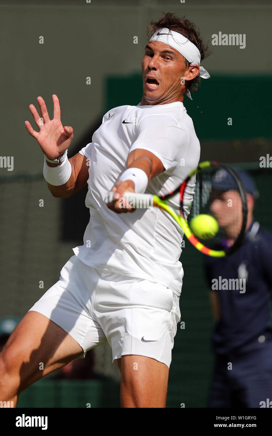 Rafael Nadal 2019 WIMBLEDON Foto de stock