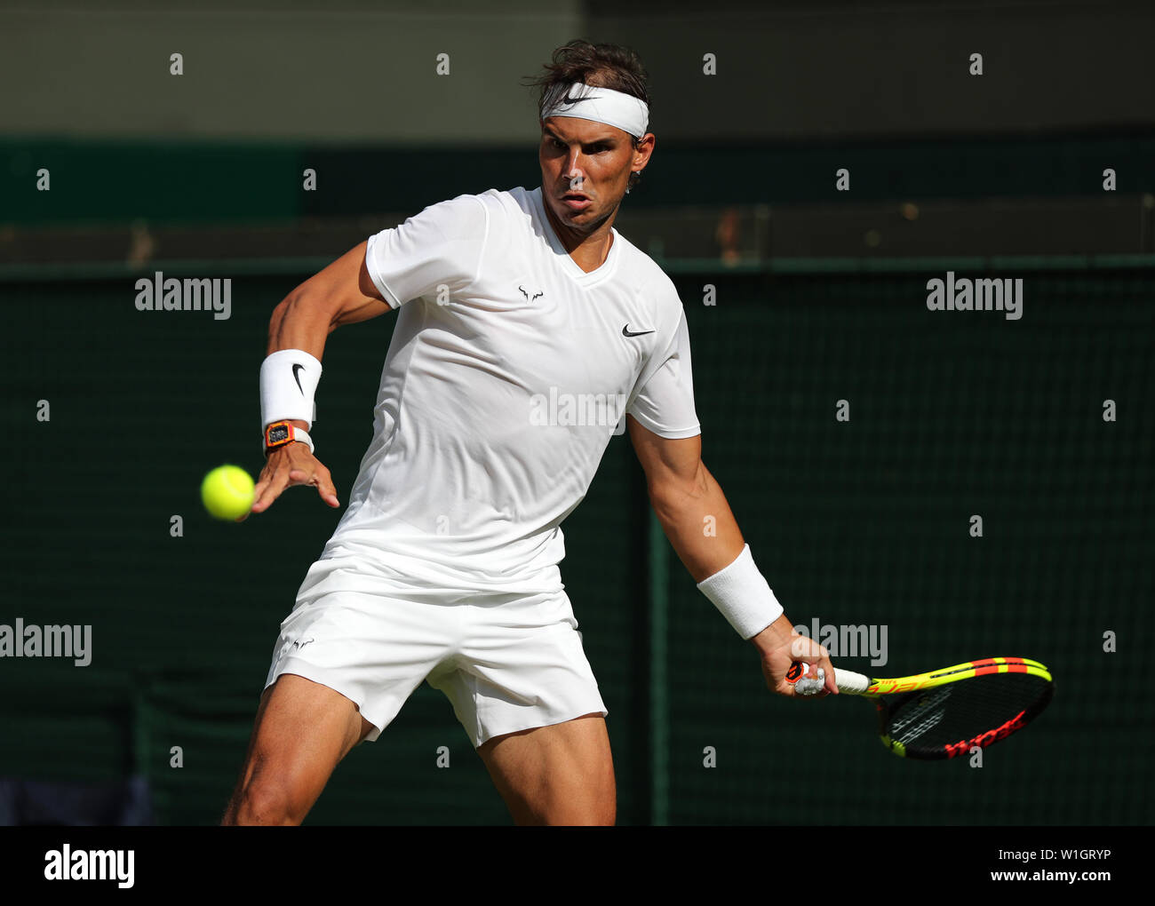 Rafael Nadal 2019 WIMBLEDON Foto de stock