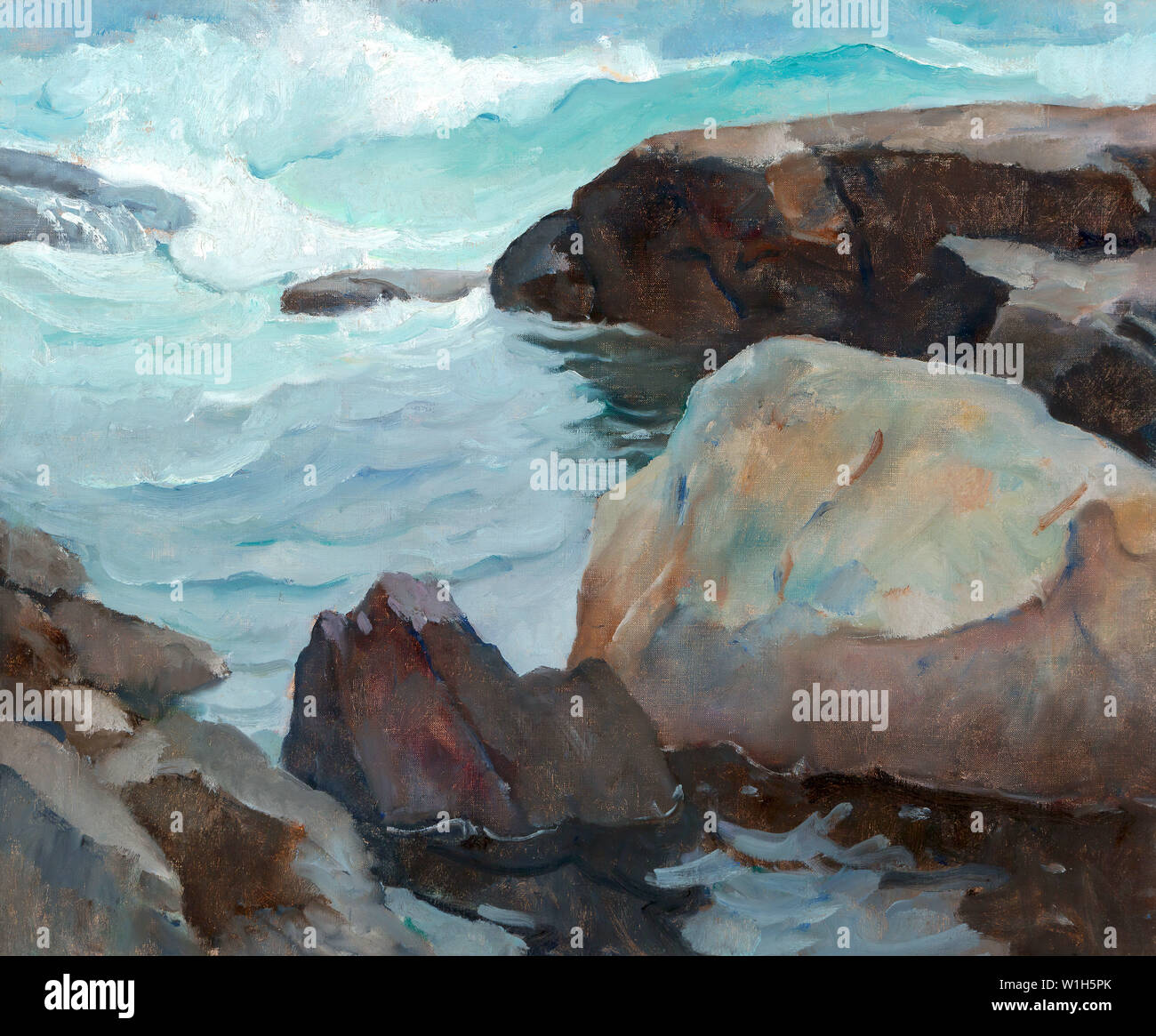 Rocas en Port Clyde, Maine por NC Wyeth Foto de stock