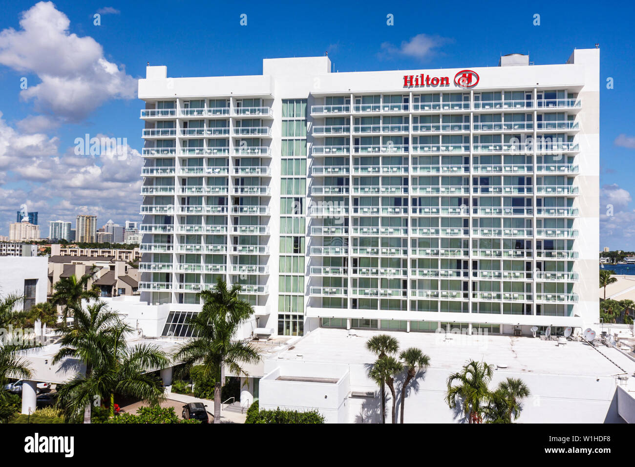 Fort Ft. Lauderdale Florida,Hilton Fort Lauderdale Marina,hotel,hoteles,cadena,hospitalidad,alojamiento,edificio,rascacielos de gran altura construyendo fanegas Foto de stock