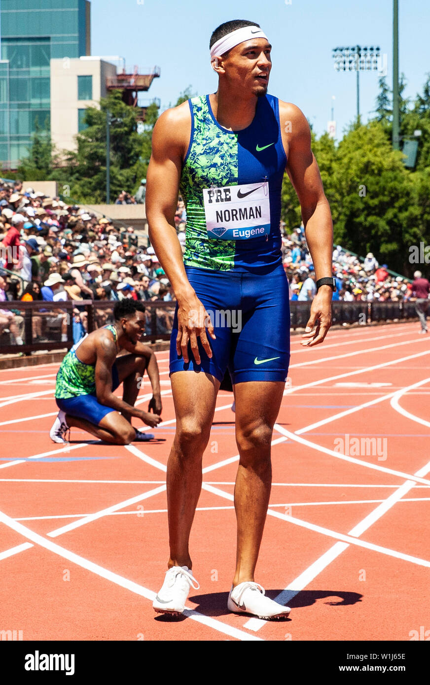 Stanford, CA. El 30 de junio, 2019. Michael Norman gana el hombre de 400 m  con un tiempo de 44.62 durante la Nike Prefontaine Classic en la  Universidad de Stanford en Palo