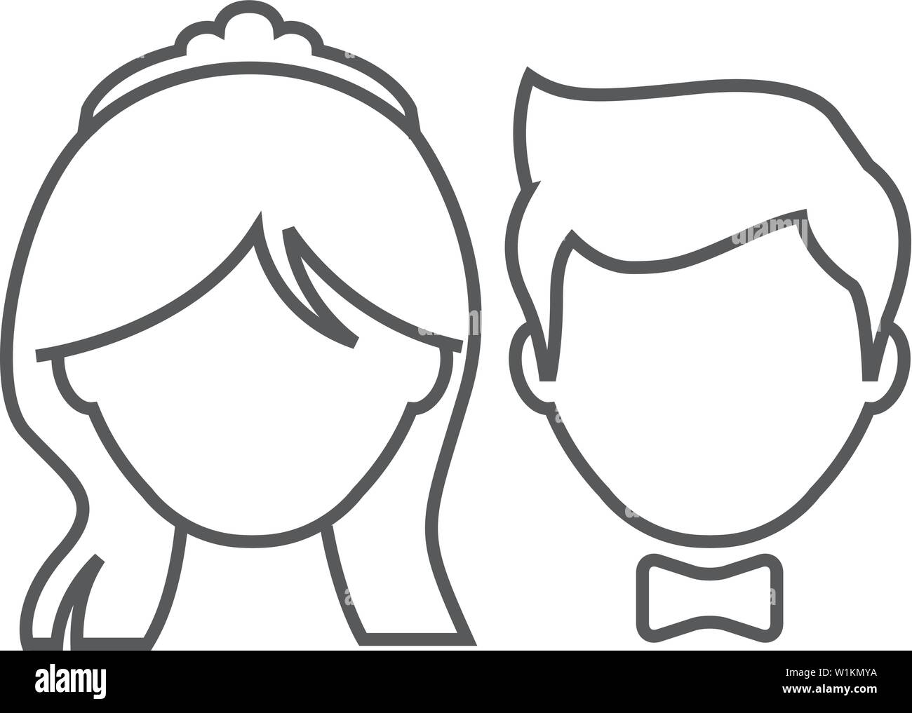 Icono Para El Novio Y La Novia De Fino Estilo De Esquema Pareja Casada