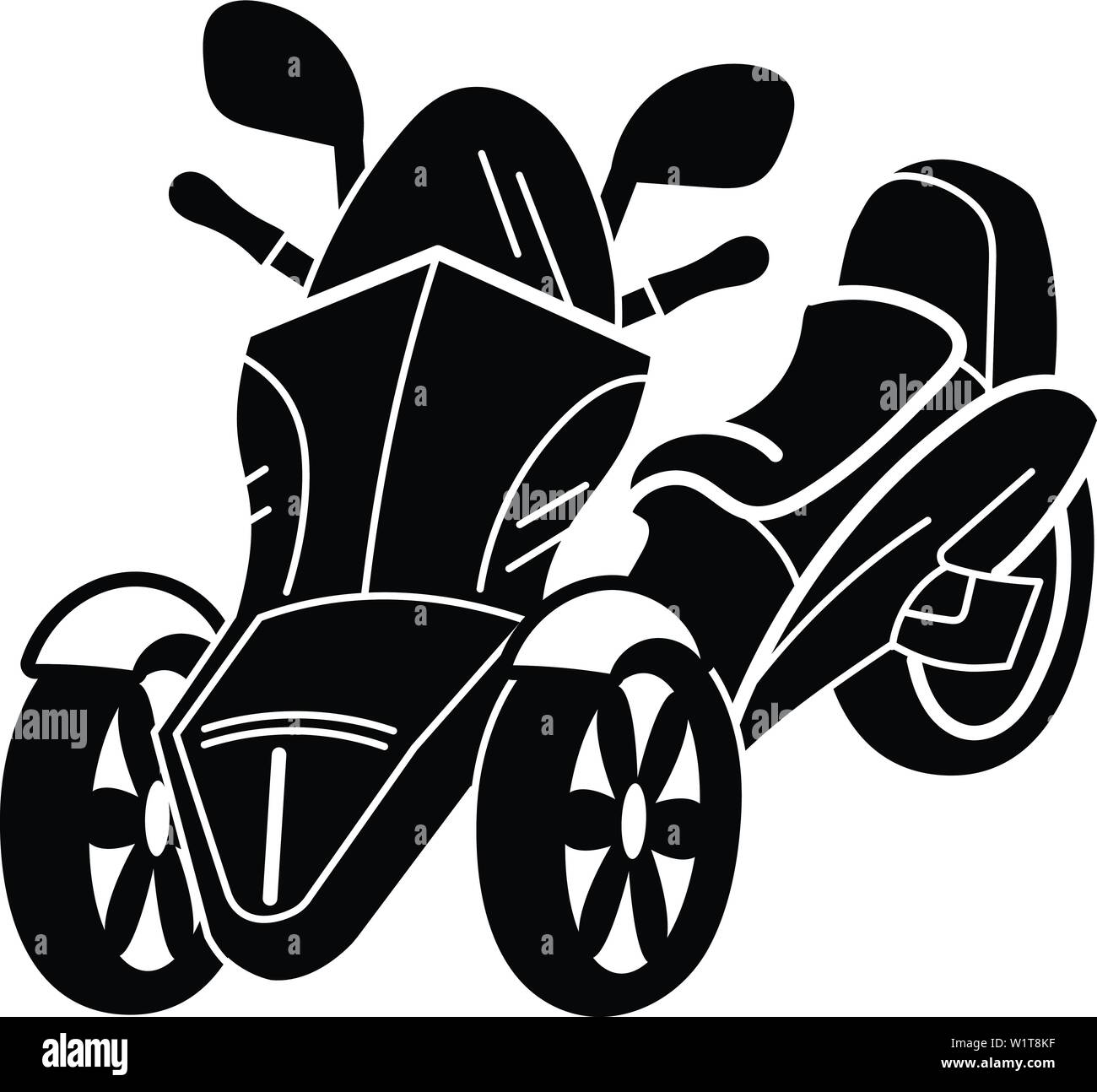 Tres ruedas, motocicletas, icono de estilo sencillo Ilustración del Vector