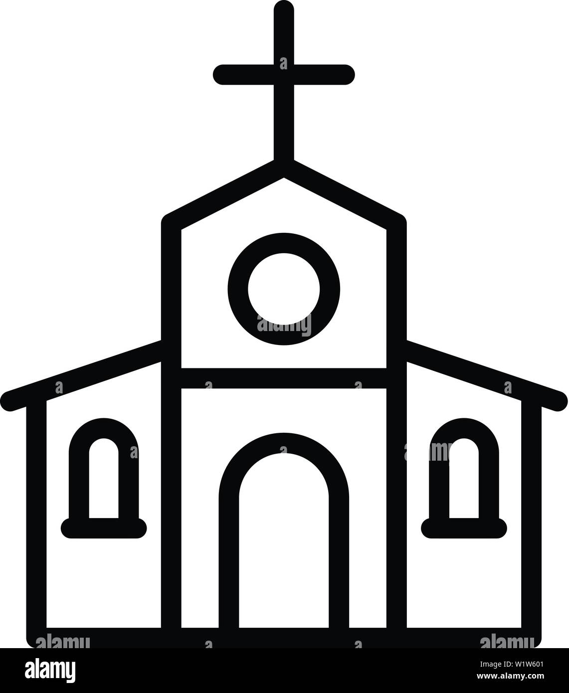 Icono de la iglesia de piedra, el estilo de esquema Imagen Vector de stock  - Alamy