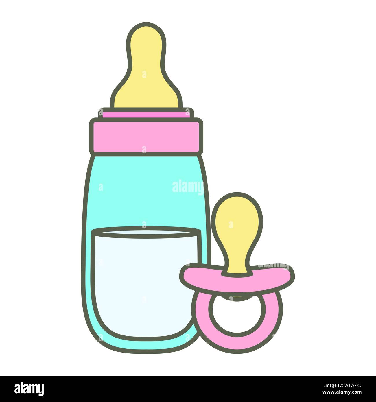 Biberón de leche con ilustración vectorial diseño chupete Imagen Vector de  stock - Alamy