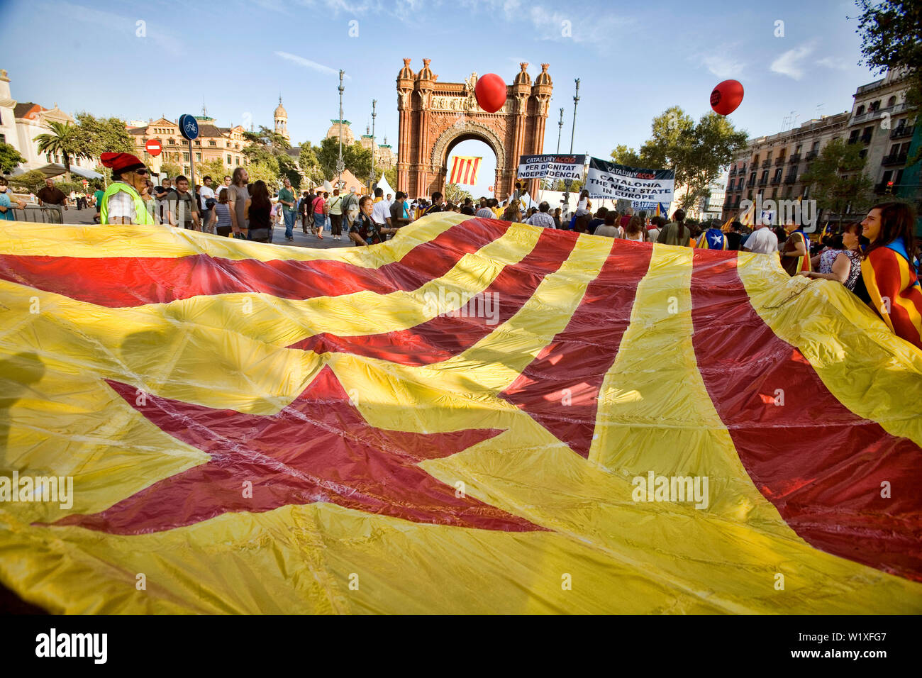 Rally por la independencia de Catalunya Barcelona España Foto de stock