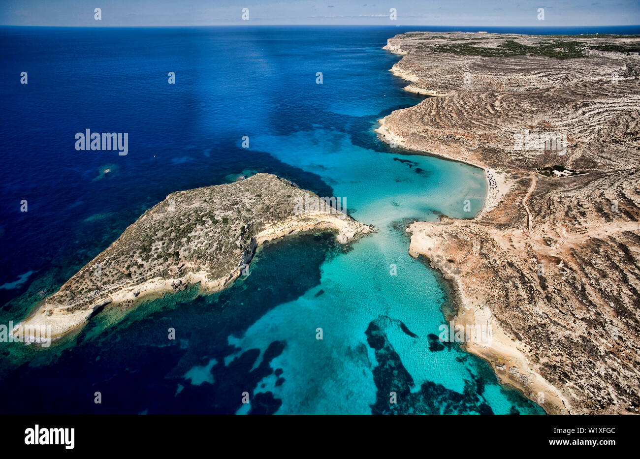 Isola dei Conigli Lampedusa Isla Sicilia Italia Foto de stock