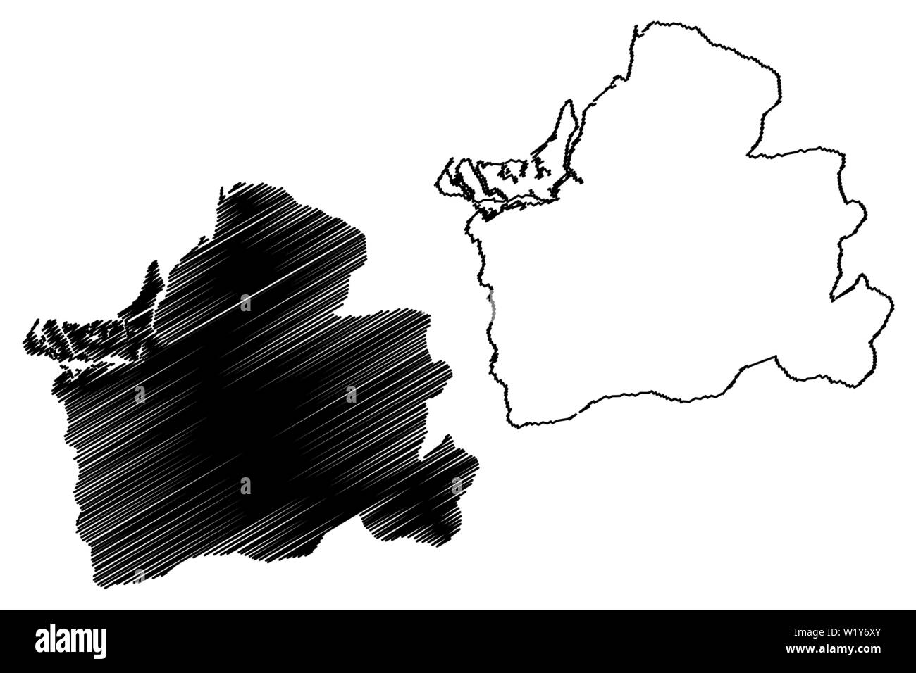 La provincia de El Oro (República de Ecuador, Provincias de Ecuador) Mapa ilustración vectorial, dibujo a mano alzada El Oro mapa Ilustración del Vector