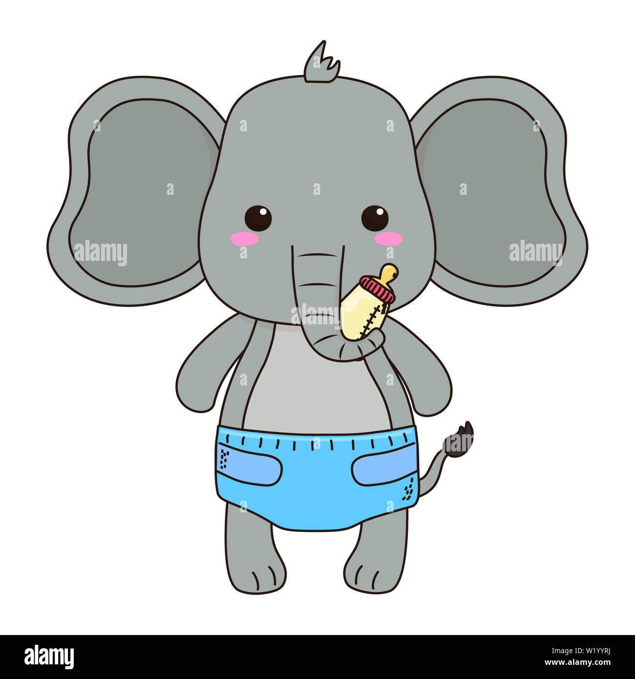 Bebé elefante de dibujos animados, diseño de tarjeta de invitación de Baby  shower fiesta y decoración tema ilustración vectorial Imagen Vector de  stock - Alamy