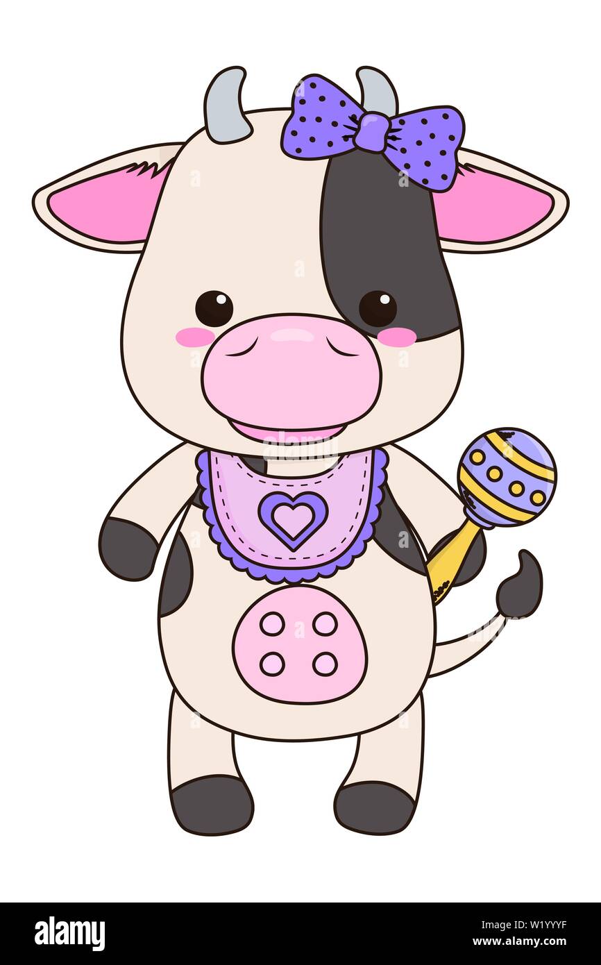 Baby Cow cartoon diseño, baby shower invitación tarjeta de fiesta y  decoración tema ilustración vectorial Imagen Vector de stock - Alamy