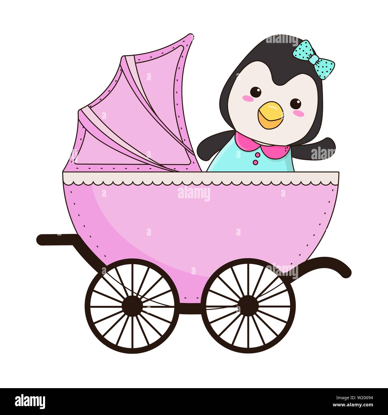 Baby penguin cartoon diseño, baby shower invitación tarjeta de fiesta y  decoración tema ilustración vectorial Imagen Vector de stock - Alamy