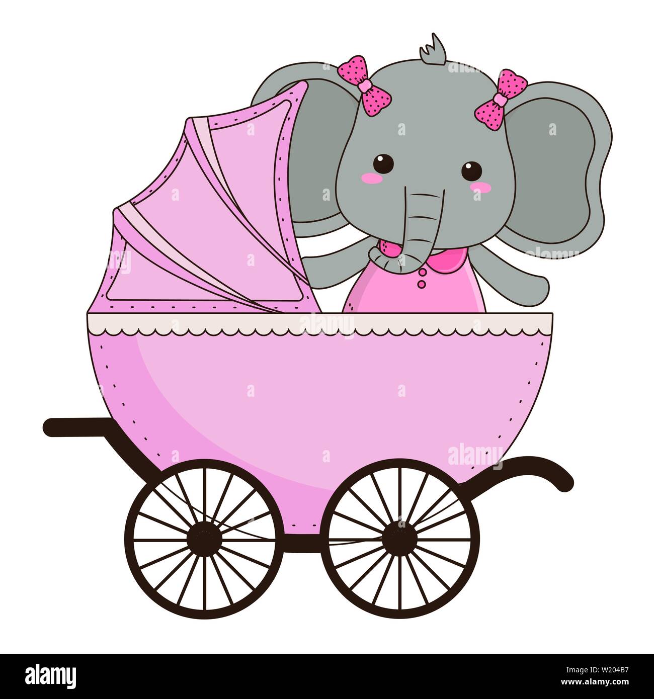 Bebé elefante de dibujos animados, diseño de tarjeta de invitación de Baby  shower fiesta y decoración tema ilustración vectorial Imagen Vector de  stock - Alamy