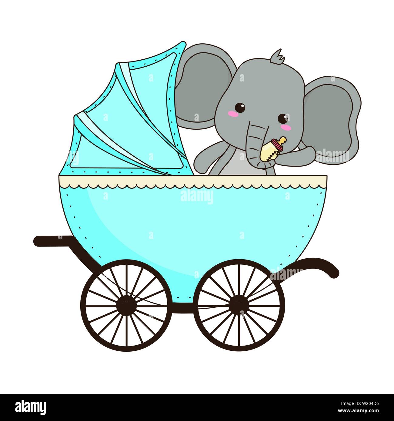 Bebé Elefante De Dibujos Animados Diseño De Tarjeta De Invitación De
