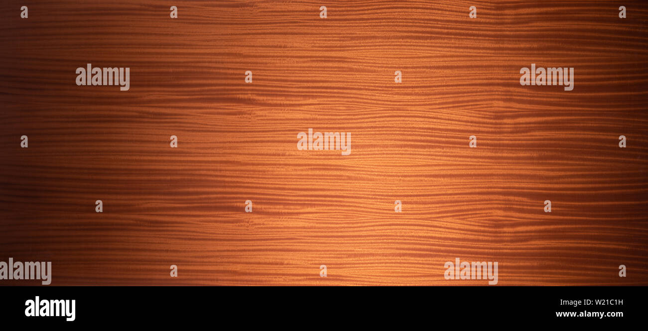 Panorama de paneles de madera con textura y resalte central horizontal oscura madera veteada patrón para un material de construcción y decoración interior Foto de stock