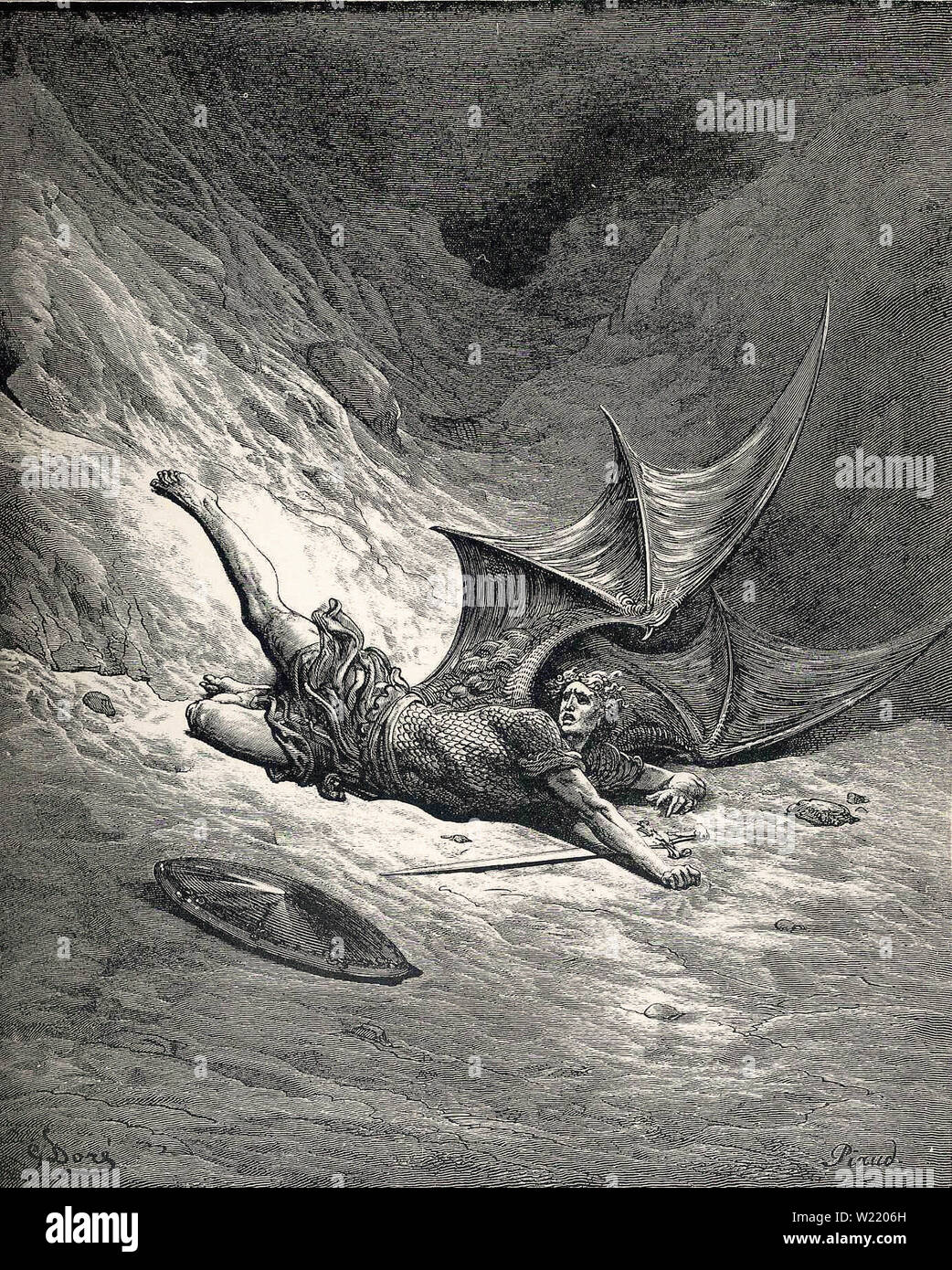 Gustave Dore Satanas Aparece Como Angel Caido Despues De Haber