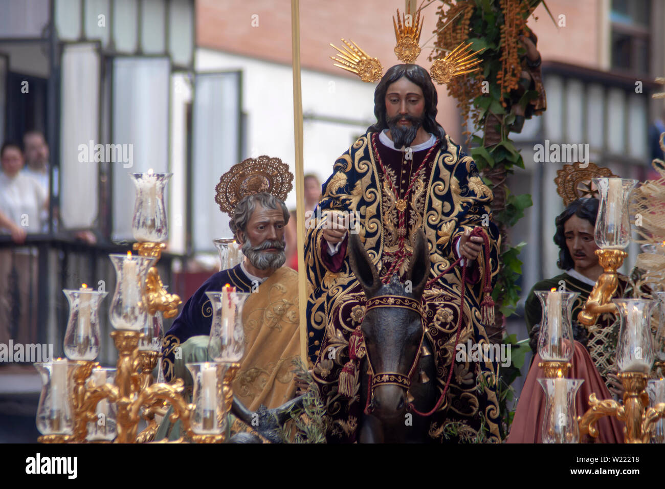 Borriquita Hermandad, Semana Santa en Sevilla Foto de stock
