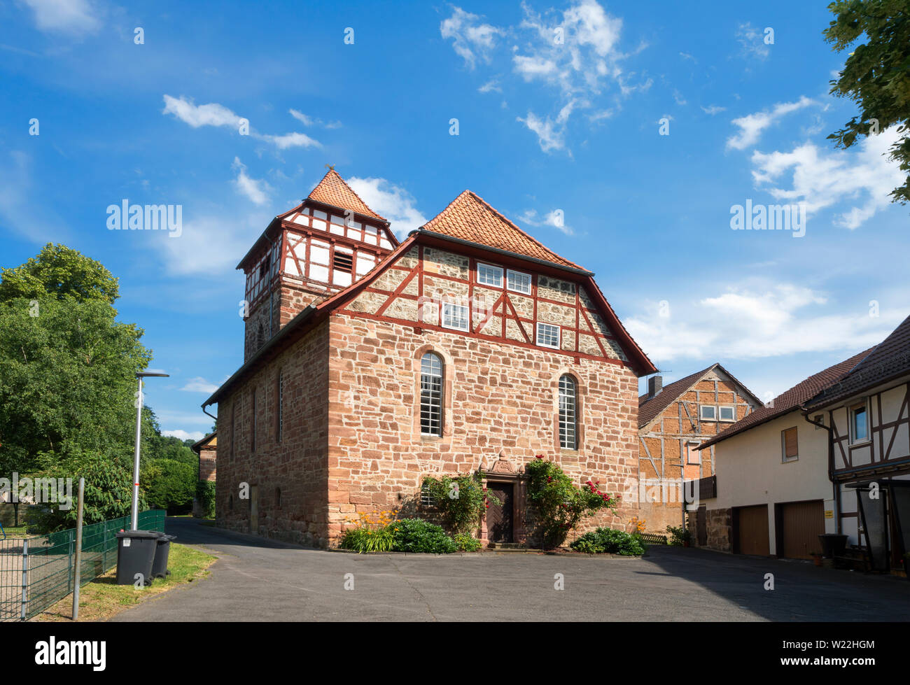 La Iglesia de San Martín, distrito Werra-Meissner Wichmannshausen Sontra, Hesse, Alemania, Europa Foto de stock