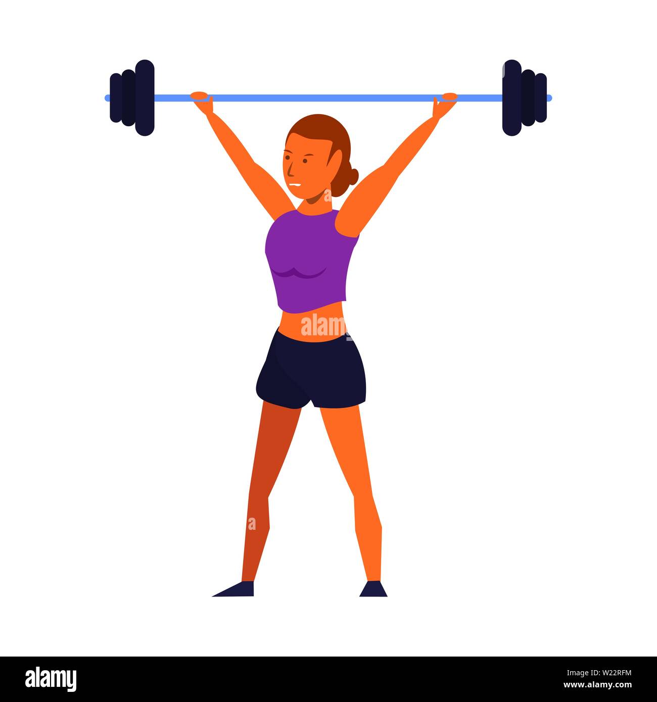 Fitness mujer levantando pesas aislados cartoon Imagen Vector de stock -  Alamy