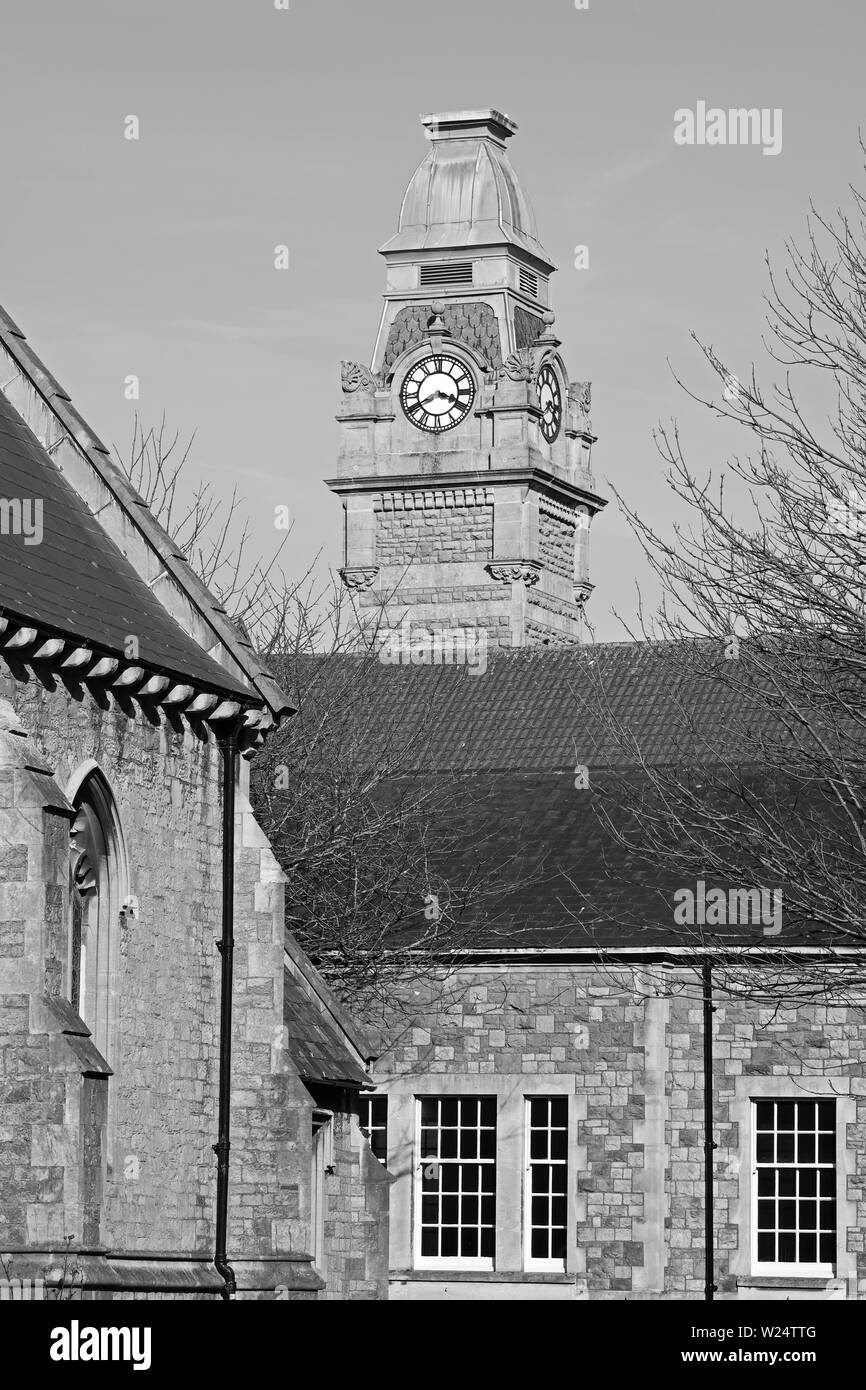 La torre del reloj del ayuntamiento en Weston-super-Mare, UK Foto de stock