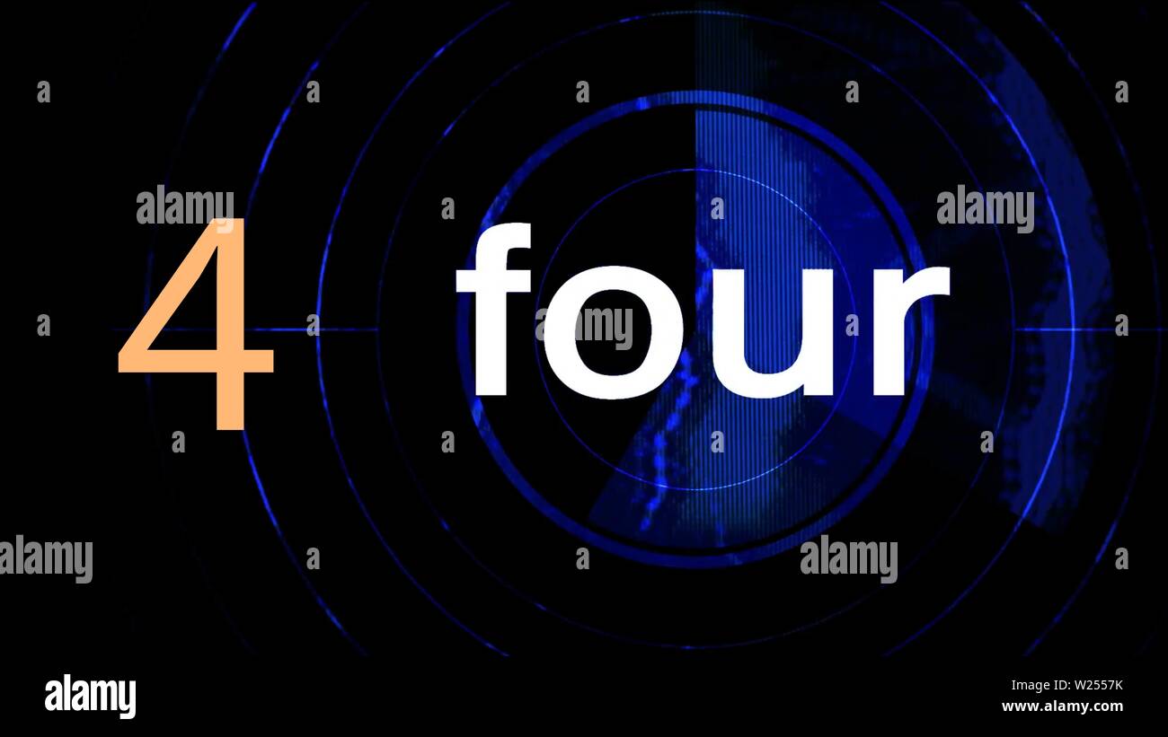 Visión borrosa y Glitched de número escrito como dígito y texto en