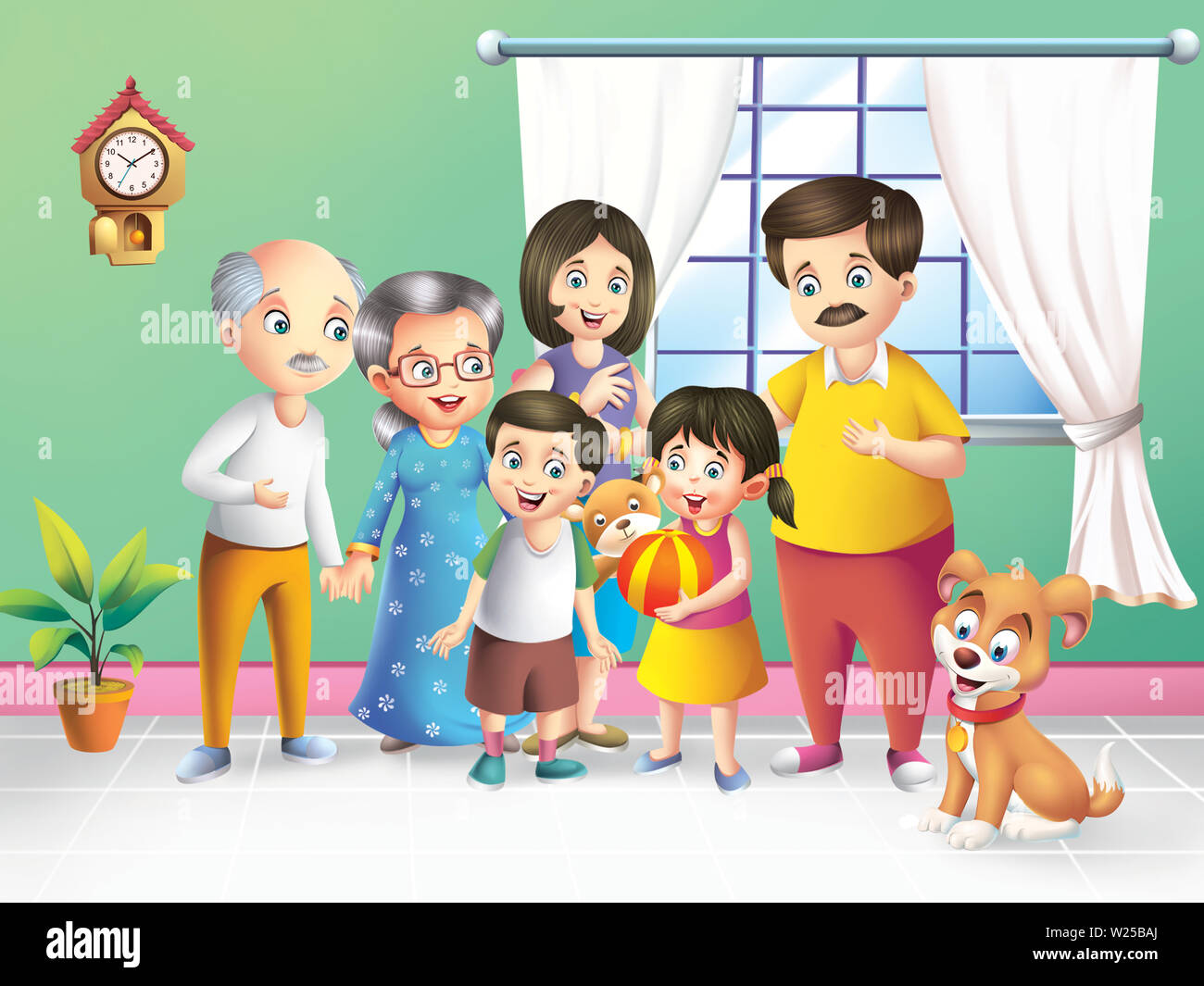 Fondo de pantalla de dibujos animados familia hd fotografías e imágenes de  alta resolución - Alamy
