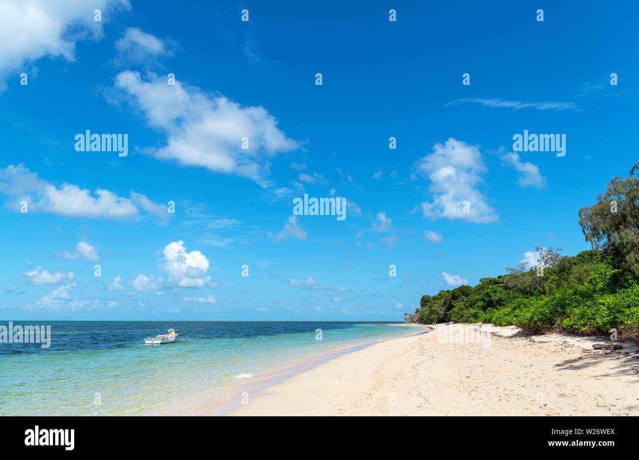 Playa de Isla Verde, un coral cay en el Parque Marino de la Gran Barrera de Coral, Queensland, Australia Foto de stock